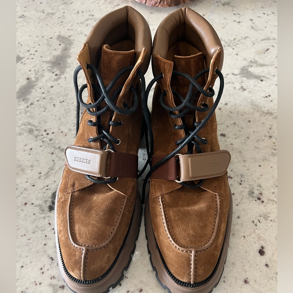 Hermes x Pierre Hardy Suede Bradley Boots